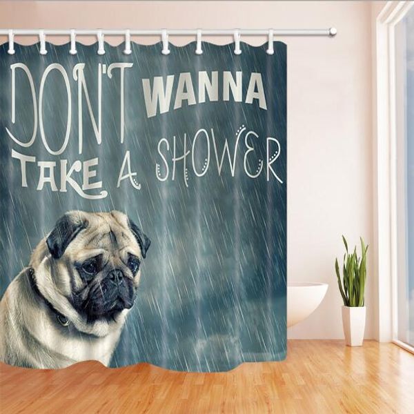funny pug dog shower curtain novelty don't wanna take a shower pugdog bathroom curtain puppy pet animal bath curtains home decor
funny pug dog shower curtain novelty don't wanna take a shower pugdog bathroom curtain puppy pet animal bath curtains home decor