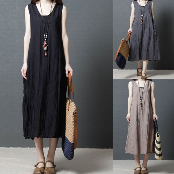 beach summer dress women cotton deepwomen cotton linen sleeveless pocket loose waist long summer maxi dressy426, Black;pink
beach summer dress women cotton deepwomen cotton linen sleeveless pocket loose waist long summer maxi dressy426, Black;pink