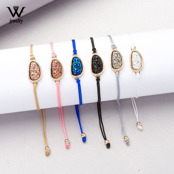 we 6coolors simple natural crystal cluster adjustable rope bracelets for women handmade friendship girl gifts pulsera de cristal, Black
we 6coolors simple natural crystal cluster adjustable rope bracelets for women handmade friendship girl gifts pulsera de cristal, Black