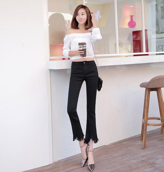 as48 pantalones mujer casual pocket jeans denim ninth trousers plus size high waist flare jeans tassel pants, Blue
as48 pantalones mujer casual pocket jeans denim ninth trousers plus size high waist flare jeans tassel pants, Blue
