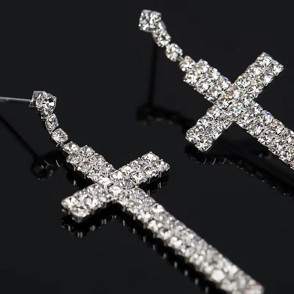 fashion-out cross dangle earrings for women luxury designer bling diamond christian dangling earrings bridal wedding engagement jewelry gift, Silver
fashion-out cross dangle earrings for women luxury designer bling diamond christian dangling earrings bridal wedding engagement jewelry gift, Silver