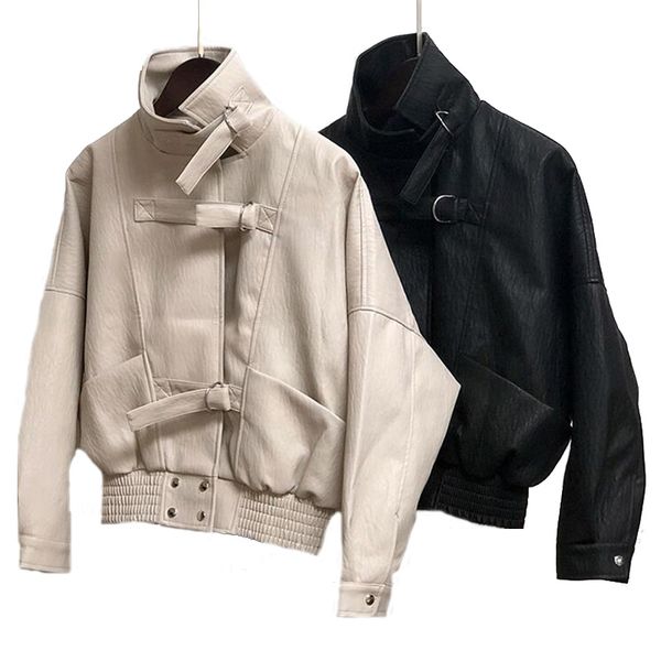autumn spring black beige leather jacket europe loose pu jacket harajuku bf coat female turn-down collar faux leather basic coat
autumn spring black beige leather jacket europe loose pu jacket harajuku bf coat female turn-down collar faux leather basic coat