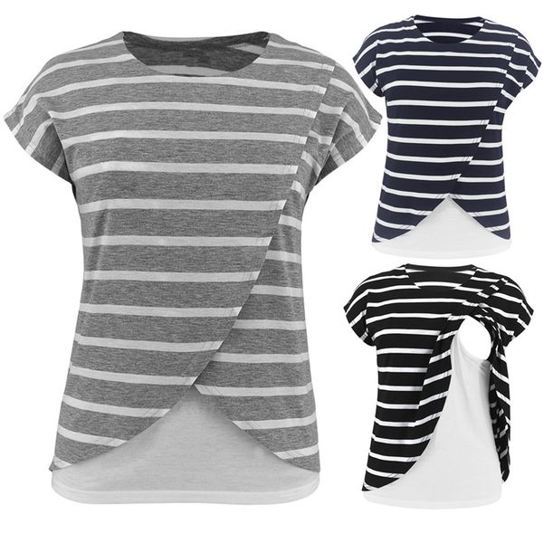 lactation mother woman nursing blouse maternity stripe o-neck t-shirt short sleeve irregularity cotton casual women clothes, White
lactation mother woman nursing blouse maternity stripe o-neck t-shirt short sleeve irregularity cotton casual women clothes, White