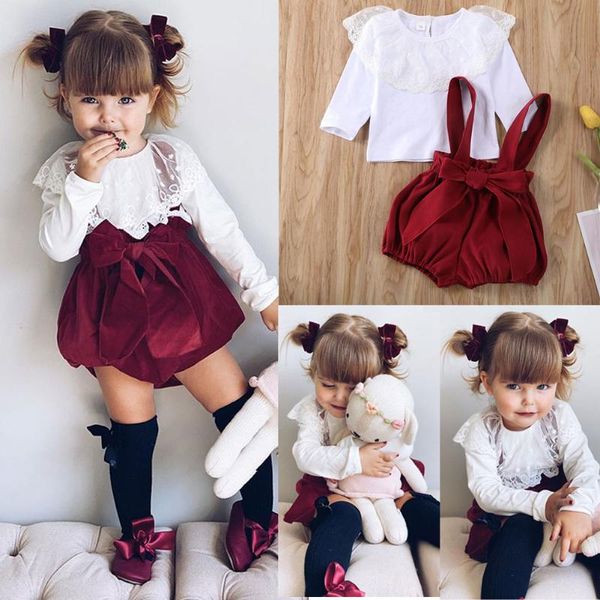 2020 newborn baby girl clothes solid color lace ruffle long sleeve strap shorts overalls 2pcs outfits cotton clothes, White
2020 newborn baby girl clothes solid color lace ruffle long sleeve strap shorts overalls 2pcs outfits cotton clothes, White