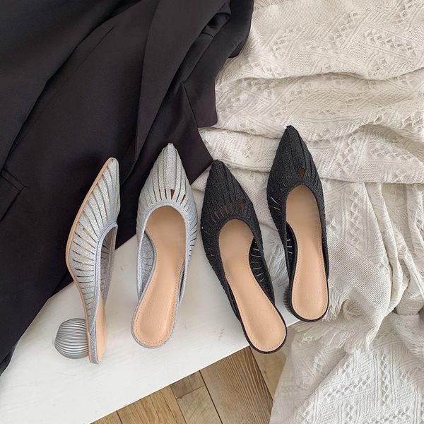 shoes woman 2020 loafers fretwork heels female mule woman's slippers cover toe heeled mules med luxury slides new high pointed, Black
shoes woman 2020 loafers fretwork heels female mule woman's slippers cover toe heeled mules med luxury slides new high pointed, Black