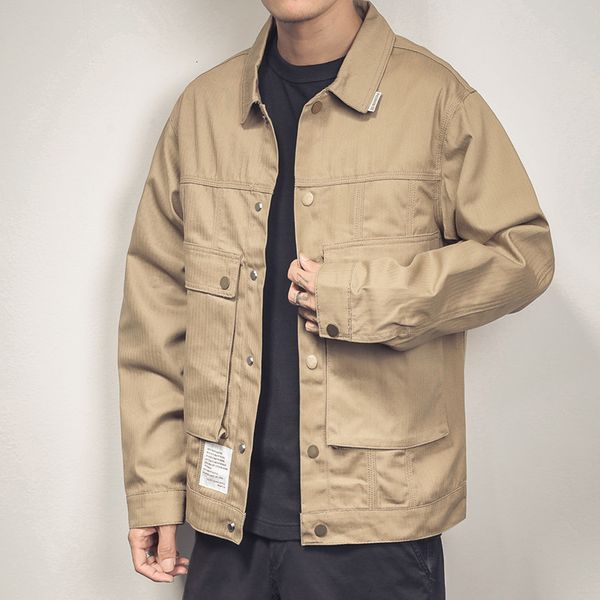 2019 autumn and winter new men's casual solid color tooling jacket loose large size casual jacket dropshipping, Black;brown
2019 autumn and winter new men's casual solid color tooling jacket loose large size casual jacket dropshipping, Black;brown