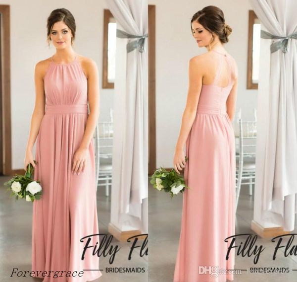 2019 chic summer beach bridesmaid dress halter neck a line pleats long wedding guest maid of honor gown plus size custom made, White;pink
2019 chic summer beach bridesmaid dress halter neck a line pleats long wedding guest maid of honor gown plus size custom made, White;pink