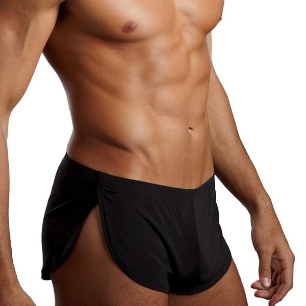 low rise shorts man solid color elastic waistband split underpants shorts home sportswear breathable hot, White;black
low rise shorts man solid color elastic waistband split underpants shorts home sportswear breathable hot, White;black