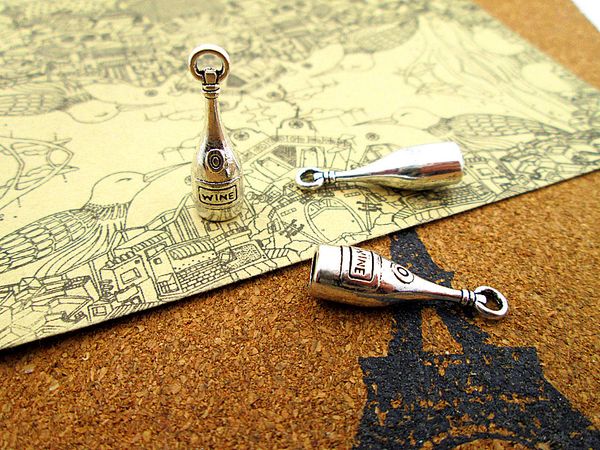 36pcs-wine bottle charms, antique tibetan silver 3d wine bottle charms pendants 28x8mm, Bronze;silver
36pcs-wine bottle charms, antique tibetan silver 3d wine bottle charms pendants 28x8mm, Bronze;silver
