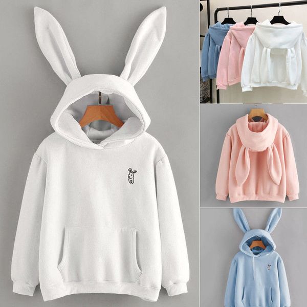 2018 Women's Girls Cute Rabbit 3D Ears Hoodies Tops 3 Colors Long Sleeve Pullover Solid Warm Coat Tops
2018 Women's Girls Cute Rabbit 3D Ears Hoodies Tops 3 Colors Long Sleeve Pullover Solid Warm Coat Tops