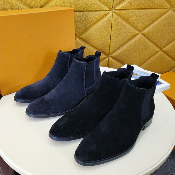 designer mens formal leather shoes suede leather non-slip man winter booties classic high help luxury boots of size 38-45, Black
designer mens formal leather shoes suede leather non-slip man winter booties classic high help luxury boots of size 38-45, Black