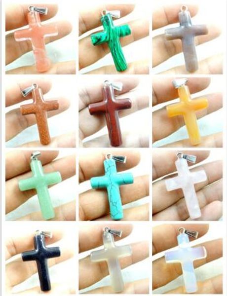 natural stone quartz crystal turquoises tiger eye cross charms pendant for diy jewelry making necklace accessories, Silver
natural stone quartz crystal turquoises tiger eye cross charms pendant for diy jewelry making necklace accessories, Silver