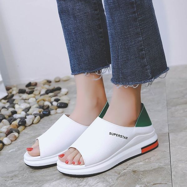 plus size summer casual flat women sandals sport fashion mixed colors slip-on pu leather non-slip platform beach women shoes, Black
plus size summer casual flat women sandals sport fashion mixed colors slip-on pu leather non-slip platform beach women shoes, Black