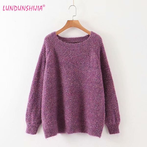 lundunshijia 2019 new fashion winter women mixed color knitting sweater o-neck long sleeve loose sweaters for women, White;black
lundunshijia 2019 new fashion winter women mixed color knitting sweater o-neck long sleeve loose sweaters for women, White;black