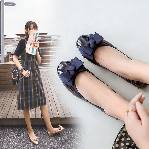 2019 butterfly knot patent leather shoes women slip on candy color flat shoes for woman plus size sweet ladies 35-41, Black
2019 butterfly knot patent leather shoes women slip on candy color flat shoes for woman plus size sweet ladies 35-41, Black
