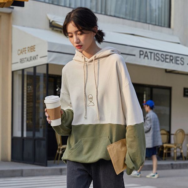 fdfklak весна корейский стиль дикого женские sweatershirt свободный цвет лоскутная ropa mujer 2020 вышитые с капюшоном пуловер женщины, Black
fdfklak весна корейский стиль дикого женские sweatershirt свободный цвет лоскутная ropa mujer 2020 вышитые с капюшоном пуловер женщины, Black