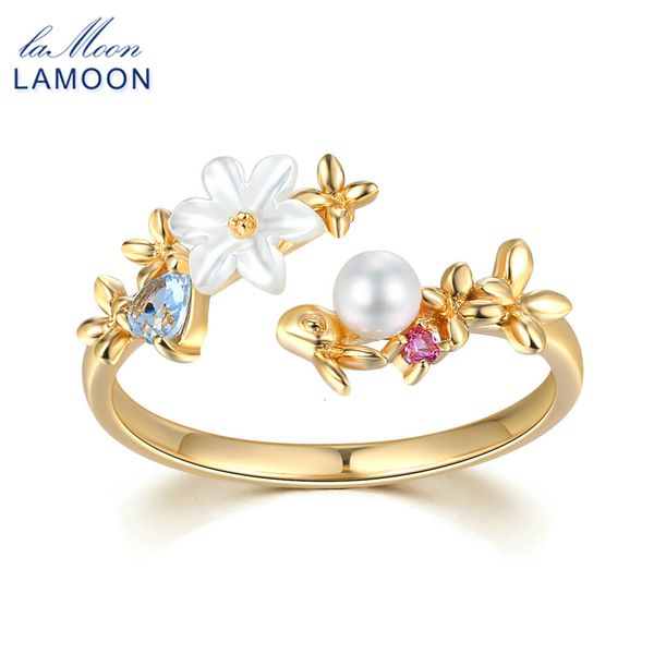 lamoon ring for women 100% natural gemstone pear shell flower 14k gold plated 925 sterling silver wedding fine jewelry lmri068 cj191205, Slivery;golden
lamoon ring for women 100% natural gemstone pear shell flower 14k gold plated 925 sterling silver wedding fine jewelry lmri068 cj191205, Slivery;golden