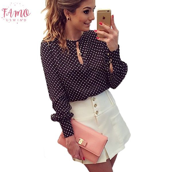 long sleeve slit open women blouse chiffon hollow casual shirt plus size women blusas bluse polka dots top, White
long sleeve slit open women blouse chiffon hollow casual shirt plus size women blusas bluse polka dots top, White