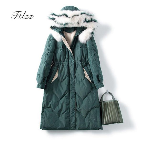 2019 winter snow white duck down jacket women slim long sleeved zipper meidum long down coats ladies real fur collar parkas, Black
2019 winter snow white duck down jacket women slim long sleeved zipper meidum long down coats ladies real fur collar parkas, Black