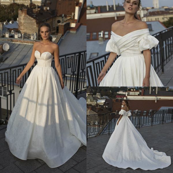 2019 riki dalal wedding dresses with wrap off the shoulder satin floral print sweep train beach wedding dress custom made boho bridal gowns, White
2019 riki dalal wedding dresses with wrap off the shoulder satin floral print sweep train beach wedding dress custom made boho bridal gowns, White