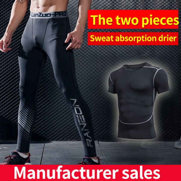 high elastic speed drying clothes sports tights for men running sets men sport suits sportswear set polyester fitness training, Black;blue
high elastic speed drying clothes sports tights for men running sets men sport suits sportswear set polyester fitness training, Black;blue