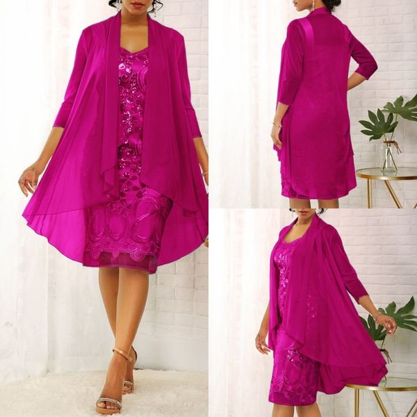 2020 royal sheath mother of the bride dresses satin chiffon plus size two pieces wedding guest dress long sleeve knee length evening gowns, Black;red
2020 royal sheath mother of the bride dresses satin chiffon plus size two pieces wedding guest dress long sleeve knee length evening gowns, Black;red