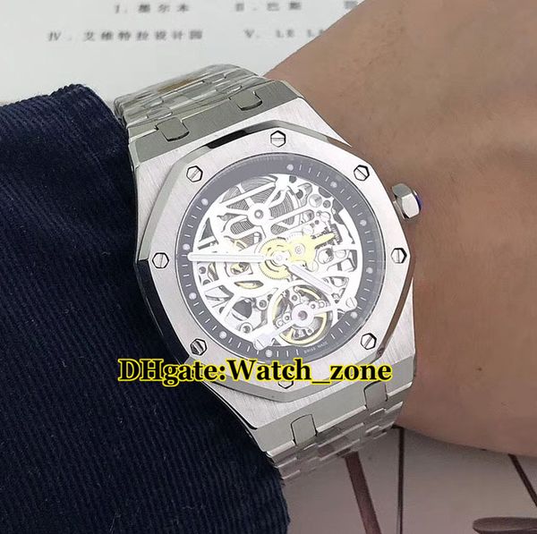 new 26518or silver skeleton tourbillon automatic carved movement mens watch steel case stainless steel band gents watches watch_zone, Slivery;brown
new 26518or silver skeleton tourbillon automatic carved movement mens watch steel case stainless steel band gents watches watch_zone, Slivery;brown