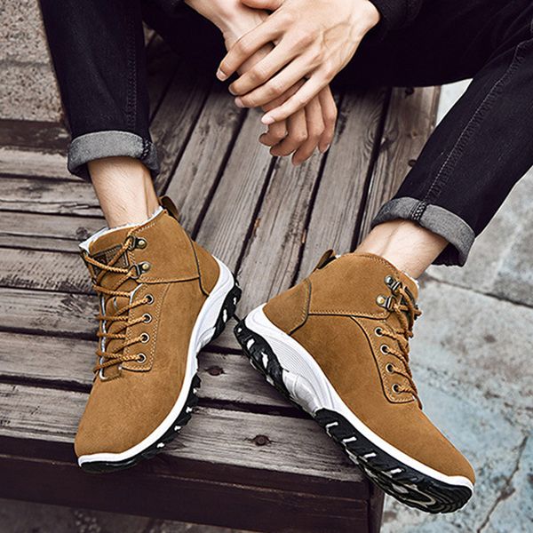 men winter high shoes soft leather boots warm leather shoes outdoor travel cotton sneakers fh99, Black
men winter high shoes soft leather boots warm leather shoes outdoor travel cotton sneakers fh99, Black