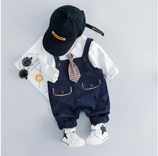 2019 spring new boys suit baby suit new baby cotton gentleman bib two-piece children's two-piece kit, White
2019 spring new boys suit baby suit new baby cotton gentleman bib two-piece children's two-piece kit, White