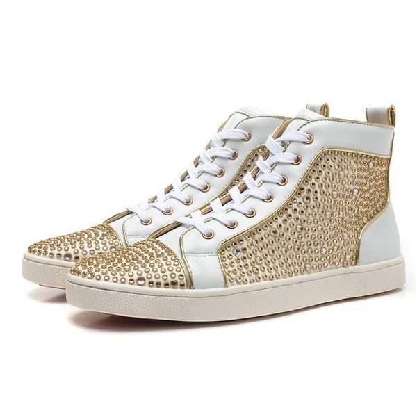 fashion designer bottom is red high sneakers spikes men women flats casual shoes party dress studded platforms rivets red sport shoes, Black
fashion designer bottom is red high sneakers spikes men women flats casual shoes party dress studded platforms rivets red sport shoes, Black