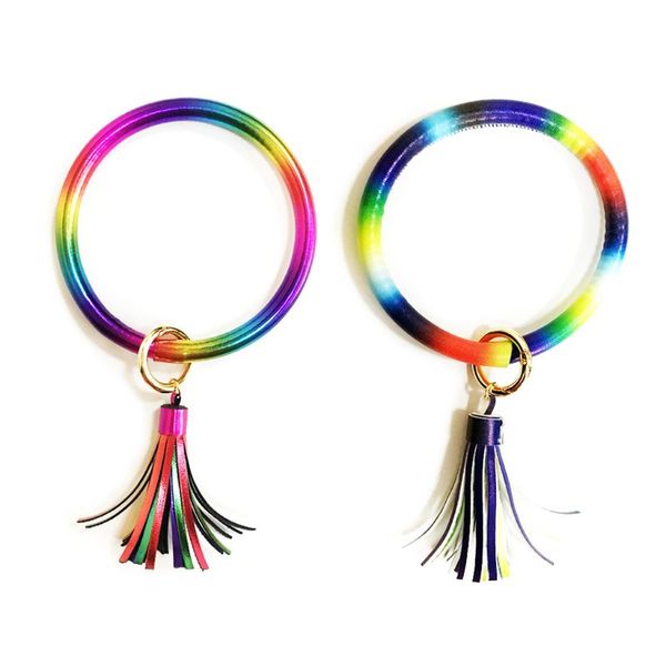 round wristlet ring keychain bracelet pu leather tassel bangle for women girls, Black
round wristlet ring keychain bracelet pu leather tassel bangle for women girls, Black