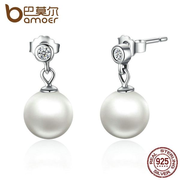 bamoer элегантный 100% стерлингового серебра 925 пробы с белым круглым жемчугом push back серьги женщины имитация жемчужные украшения pas474, Silver
bamoer элегантный 100% стерлингового серебра 925 пробы с белым круглым жемчугом push back серьги женщины имитация жемчужные украшения pas474, Silver