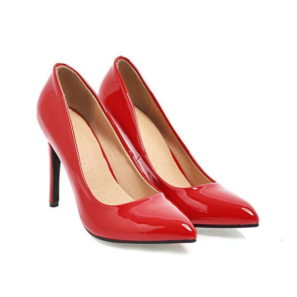 women shoesspring/autumn patent leather pointed toe shallow thin heels10cm fashion yellow women office shoe size43, Black
women shoesspring/autumn patent leather pointed toe shallow thin heels10cm fashion yellow women office shoe size43, Black