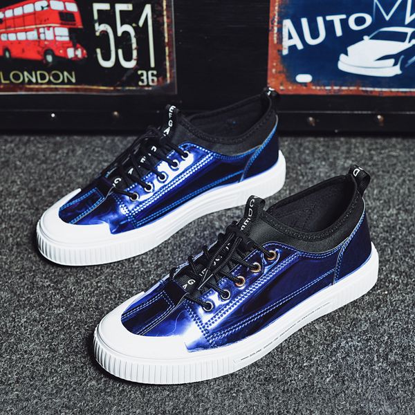 2019 autumn new style men's shoes korean-style sport sneakers patent leather bright surface lower-cut casual shoes students shoe, Black
2019 autumn new style men's shoes korean-style sport sneakers patent leather bright surface lower-cut casual shoes students shoe, Black