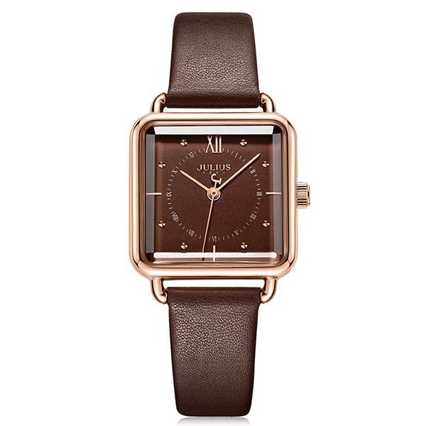 new lady women's watch japan quartz hours clock fine fashion bracelet real leather retro square girl birthday gift julius box, Slivery;brown
new lady women's watch japan quartz hours clock fine fashion bracelet real leather retro square girl birthday gift julius box, Slivery;brown
