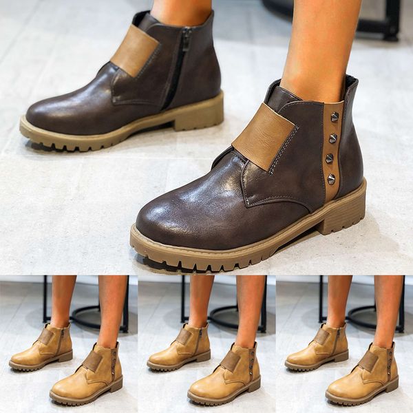 2020 spring winter new fashion pure color round toe rivet zipper square heels vintage women boots ankle boots for women 2019#o31, Black
2020 spring winter new fashion pure color round toe rivet zipper square heels vintage women boots ankle boots for women 2019#o31, Black