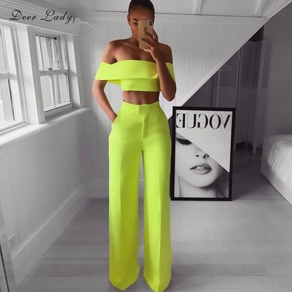 deer lady 2 piece pants set women 2020 green high waist wide leg pants set summer fashion and crop off shoulder, Black;white
deer lady 2 piece pants set women 2020 green high waist wide leg pants set summer fashion and crop off shoulder, Black;white