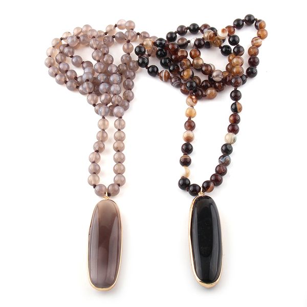 pendant necklaces fashion bohemian jewelry gray/brown agat stones knotted drop stone for women ethnic necklace, Silver
pendant necklaces fashion bohemian jewelry gray/brown agat stones knotted drop stone for women ethnic necklace, Silver