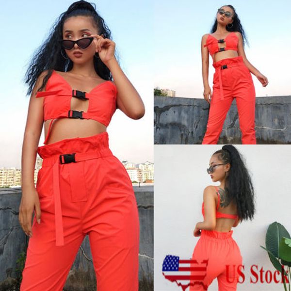 fashion women crop tank +long cargo pants set 2pcs outfits casual tracksuit us, White
fashion women crop tank +long cargo pants set 2pcs outfits casual tracksuit us, White