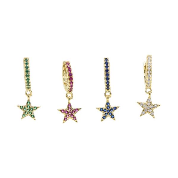 4 colors gold filled colorful cubic zirconia 2020 christmas star rainbow cz dangle earring gorgeous trendy women classic jewelry, Golden;silver
4 colors gold filled colorful cubic zirconia 2020 christmas star rainbow cz dangle earring gorgeous trendy women classic jewelry, Golden;silver