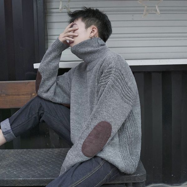hong kong style winter couple retro stitching thickened turtleneck sweater men trend sweater loose loose men, White;black
hong kong style winter couple retro stitching thickened turtleneck sweater men trend sweater loose loose men, White;black