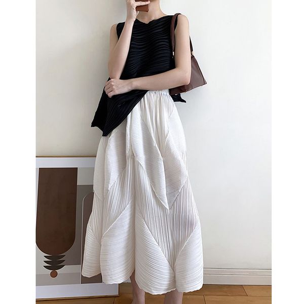 cosmicchic 2020 summer elegant miyak pleated simple solid irregular fish tail skirt white elastic waist long skirt, Black
cosmicchic 2020 summer elegant miyak pleated simple solid irregular fish tail skirt white elastic waist long skirt, Black