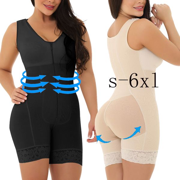 

Compression Shapers High Full Bodyshapers Tummy Control Overbust Postpartum Recovery Slimming Body Shaper Shapewear Fas Colombianas Reductora 6XL, Black
