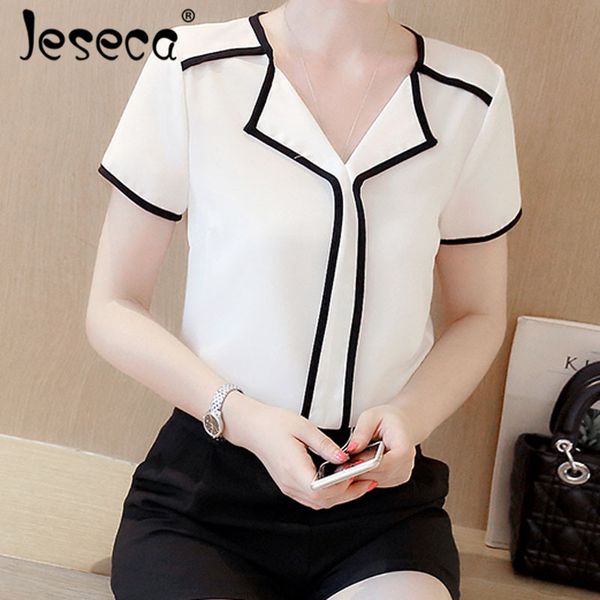 jeseca new women cloth chiffon shirt blouse patchwork female loose korean short sleeve shirt white blouses fit
jeseca new women cloth chiffon shirt blouse patchwork female loose korean short sleeve shirt white blouses fit