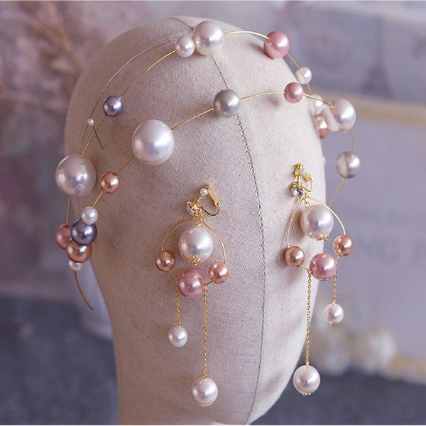 himstory high grade european big round pearls brides headband earring bridal wedding hair accessory prom headdress accessories, Golden;white
himstory high grade european big round pearls brides headband earring bridal wedding hair accessory prom headdress accessories, Golden;white