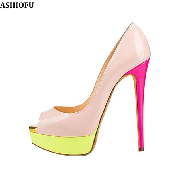 ashiofu handmade women new high heel pumps peep-toe platform party dress shoes patchwork leather evening club fashion shoes, Black
ashiofu handmade women new high heel pumps peep-toe platform party dress shoes patchwork leather evening club fashion shoes, Black