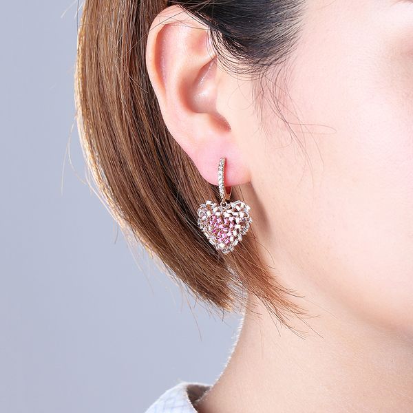 fashion-classic romantic heart shape drop earrings gold/pink color options lovely bridal jewelry for women wedding party, Silver
fashion-classic romantic heart shape drop earrings gold/pink color options lovely bridal jewelry for women wedding party, Silver