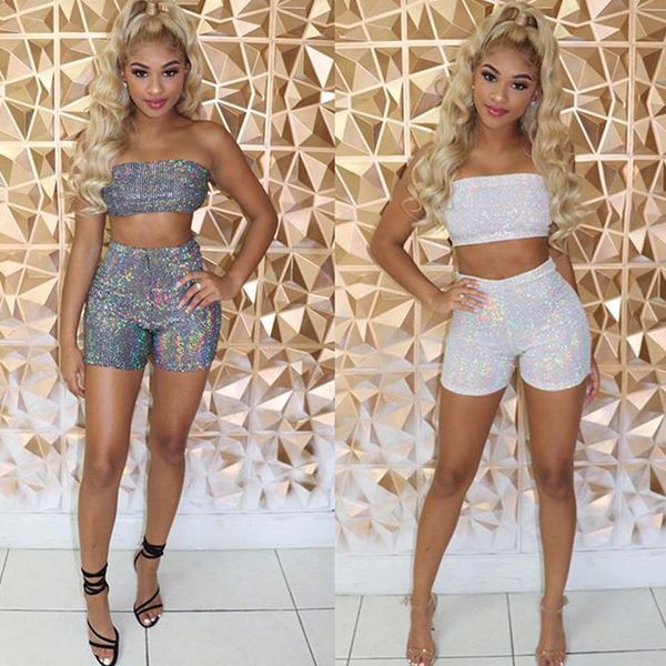 white grey 2 colors strapless off shoulder crop with shorts sequin women sets piece of women suits
white grey 2 colors strapless off shoulder crop with shorts sequin women sets piece of women suits