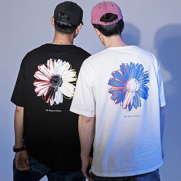 summer new creative daisy printed short-sleeved t-shirt men ins super fire couple loose half-sleeve fashion half-sleeve, White;black
summer new creative daisy printed short-sleeved t-shirt men ins super fire couple loose half-sleeve fashion half-sleeve, White;black