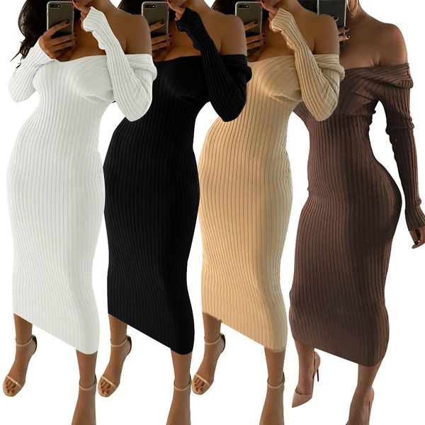 fashion long sleeve off shoulder slash neck club women dress slim bodycon knitted sweater knee-length party night dresses, Black;gray
fashion long sleeve off shoulder slash neck club women dress slim bodycon knitted sweater knee-length party night dresses, Black;gray